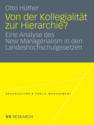 cover image of Von der Kollegialität zur Hierarchie?